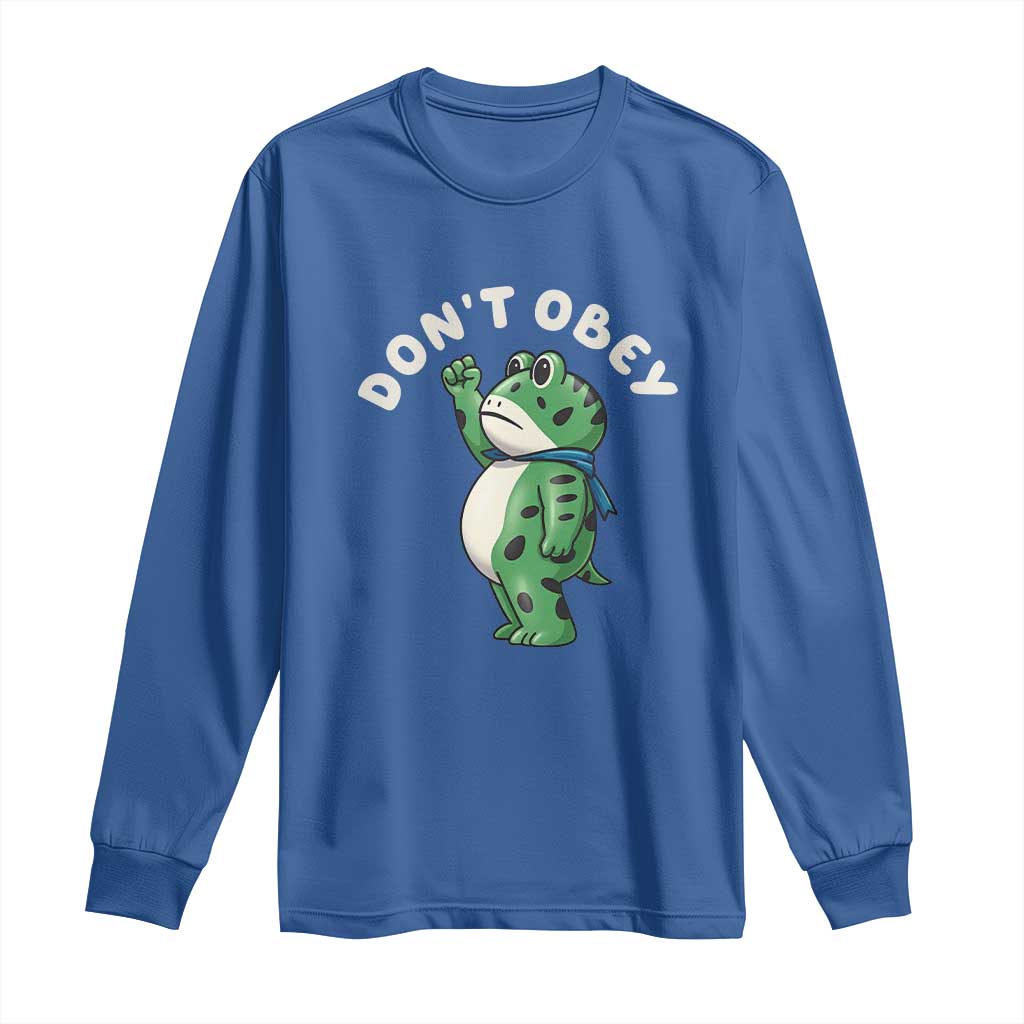 Portland Frog Long Sleeve Shirt Don't Obey Inflatable Costume Protest - Wonder Print Shop