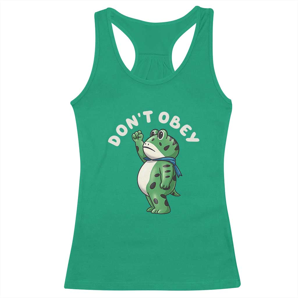 Portland Frog Racerback Tank Top Don't Obey Inflatable Costume Protest - Wonder Print Shop