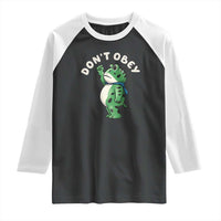Portland Frog Raglan Shirt Don't Obey Inflatable Costume Protest - Wonder Print Shop