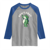 Portland Frog Raglan Shirt Don't Obey Inflatable Costume Protest - Wonder Print Shop