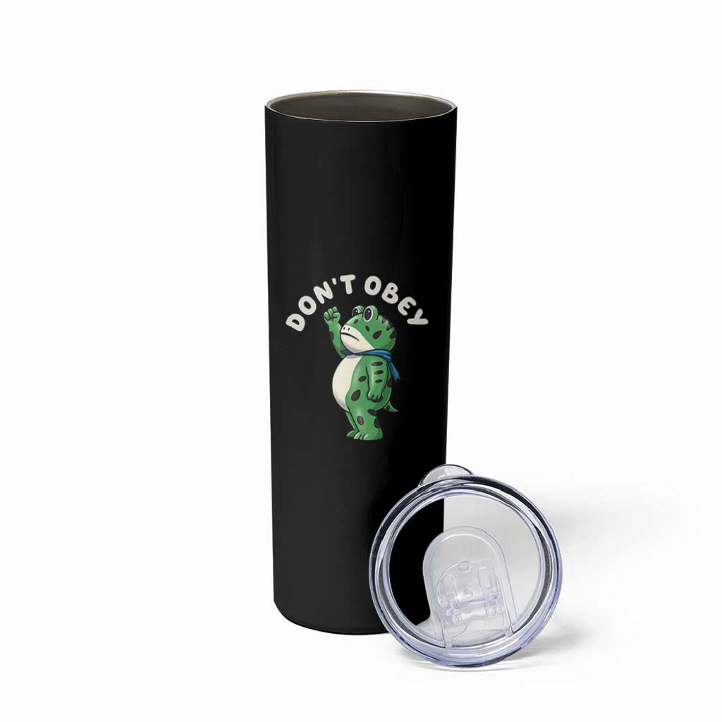 Portland Frog Skinny Tumbler Don't Obey Inflatable Costume Protest - Wonder Print Shop