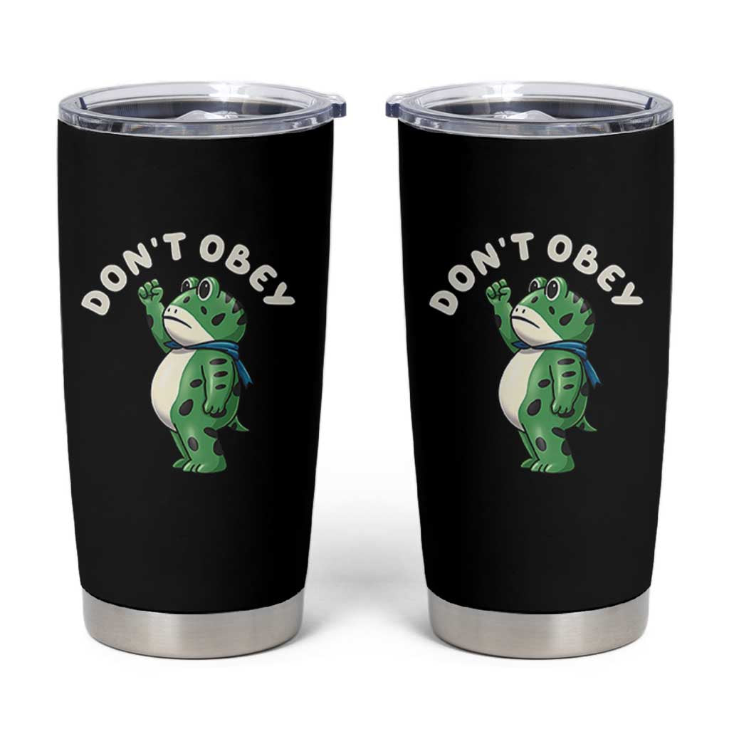 Portland Frog Tumbler Cup Don't Obey Inflatable Costume Protest - Wonder Print Shop