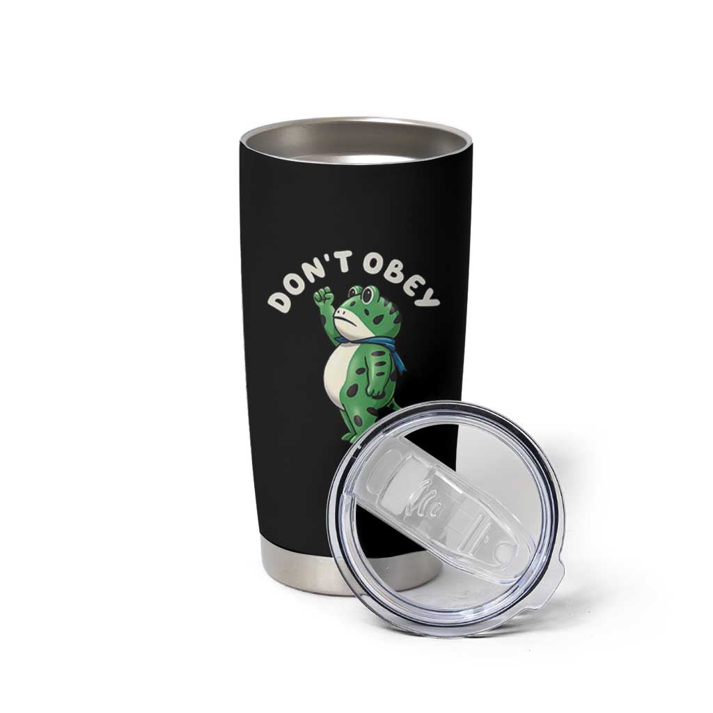 Portland Frog Tumbler Cup Don't Obey Inflatable Costume Protest - Wonder Print Shop