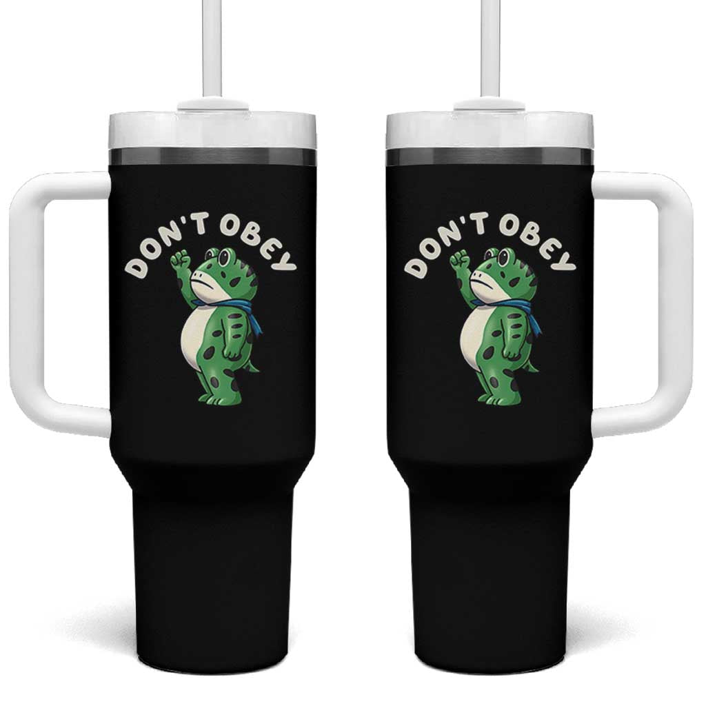 Portland Frog Tumbler With Handle Don't Obey Inflatable Costume Protest - Wonder Print Shop
