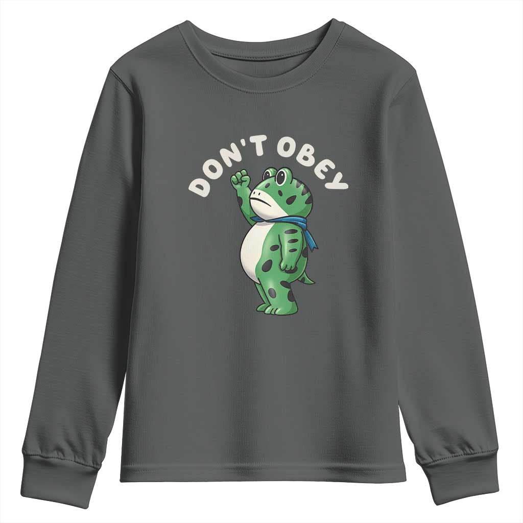 Portland Frog Youth Sweatshirt Don't Obey Inflatable Costume Protest - Wonder Print Shop