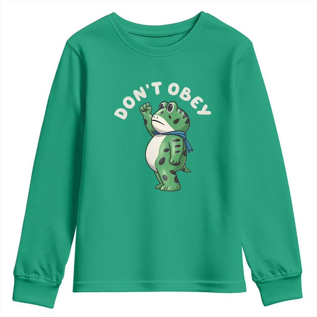 Portland Frog Youth Sweatshirt Don't Obey Inflatable Costume Protest - Wonder Print Shop