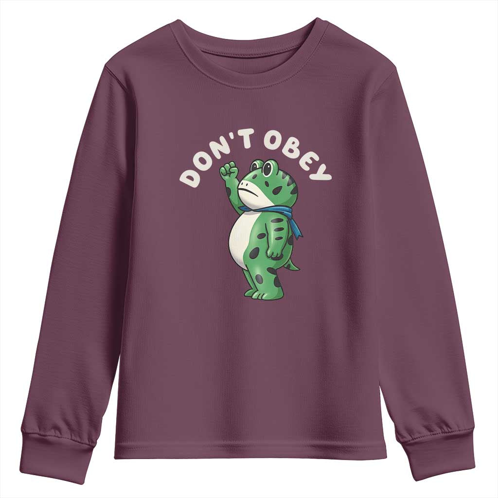 Portland Frog Youth Sweatshirt Don't Obey Inflatable Costume Protest - Wonder Print Shop