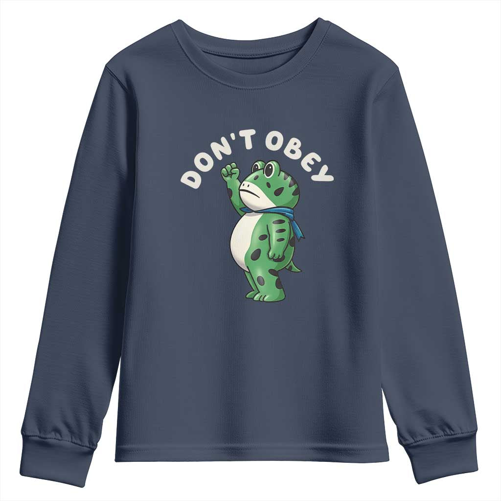 Portland Frog Youth Sweatshirt Don't Obey Inflatable Costume Protest - Wonder Print Shop