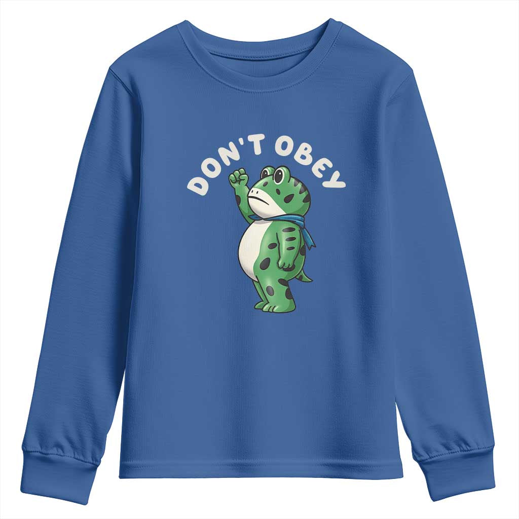 Portland Frog Youth Sweatshirt Don't Obey Inflatable Costume Protest - Wonder Print Shop