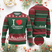 I Love Government Shutdown Ugly Christmas Sweater Libertarian Anarchist - Wonder Print Shop