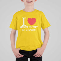 I Love Government Shutdown T Shirt For Kid Libertarian Anarchist - Wonder Print Shop