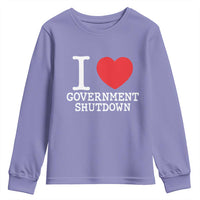 I Love Government Shutdown Youth Sweatshirt Libertarian Anarchist - Wonder Print Shop