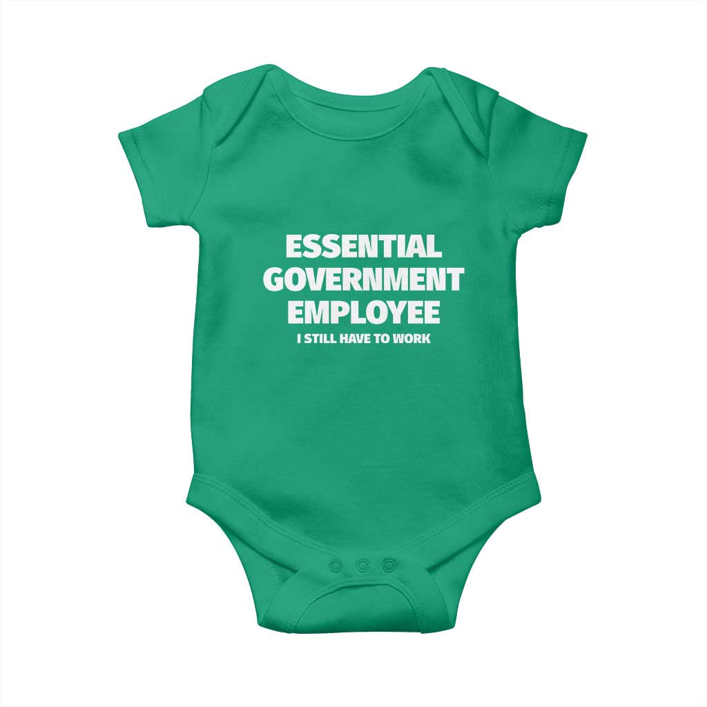 Essential Government Employee Baby Onesie Government Shutdown - Wonder Print Shop