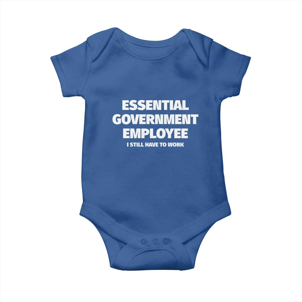 Essential Government Employee Baby Onesie Government Shutdown - Wonder Print Shop