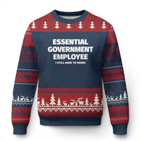 Essential Government Employee Ugly Christmas Sweater Government Shutdown - Wonder Print Shop