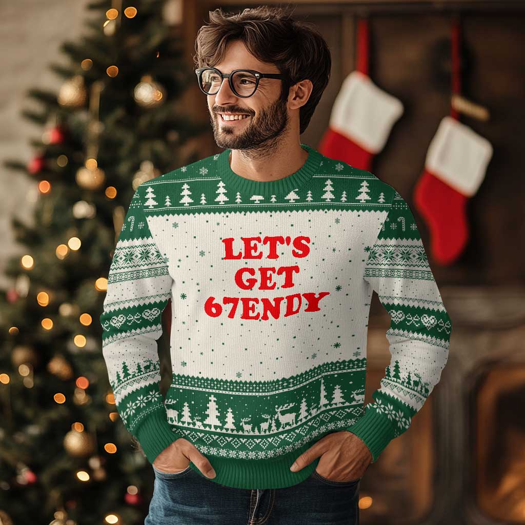 Let's Get Sendy 67 Ugly Christmas Sweater Funny 6 7 Six Seven 6 7endy Meme - Wonder Print Shop