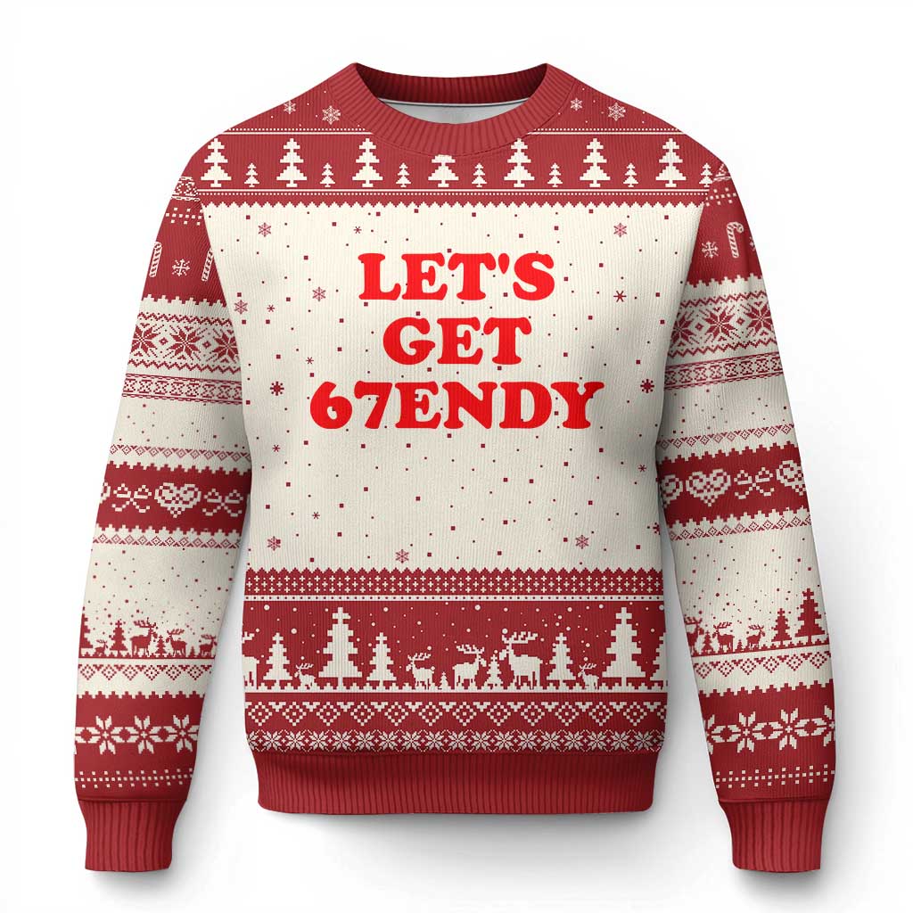 Let's Get Sendy 67 Ugly Christmas Sweater Funny 6 7 Six Seven 6 7endy Meme - Wonder Print Shop