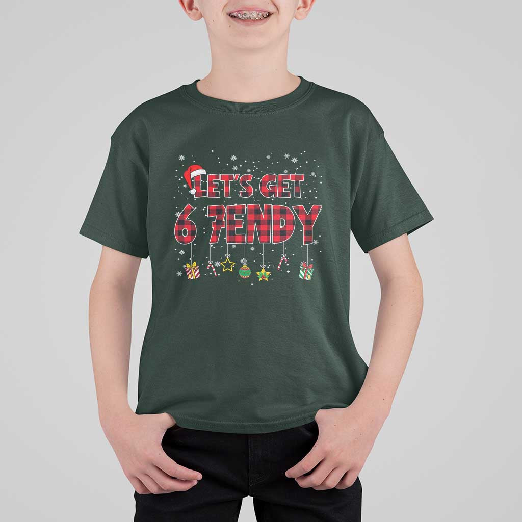Six Seven Christmas T Shirt For Kid Let's get Sendy 7endy Funny 67 6 7 Meme Gen Alpha Slang - Wonder Print Shop