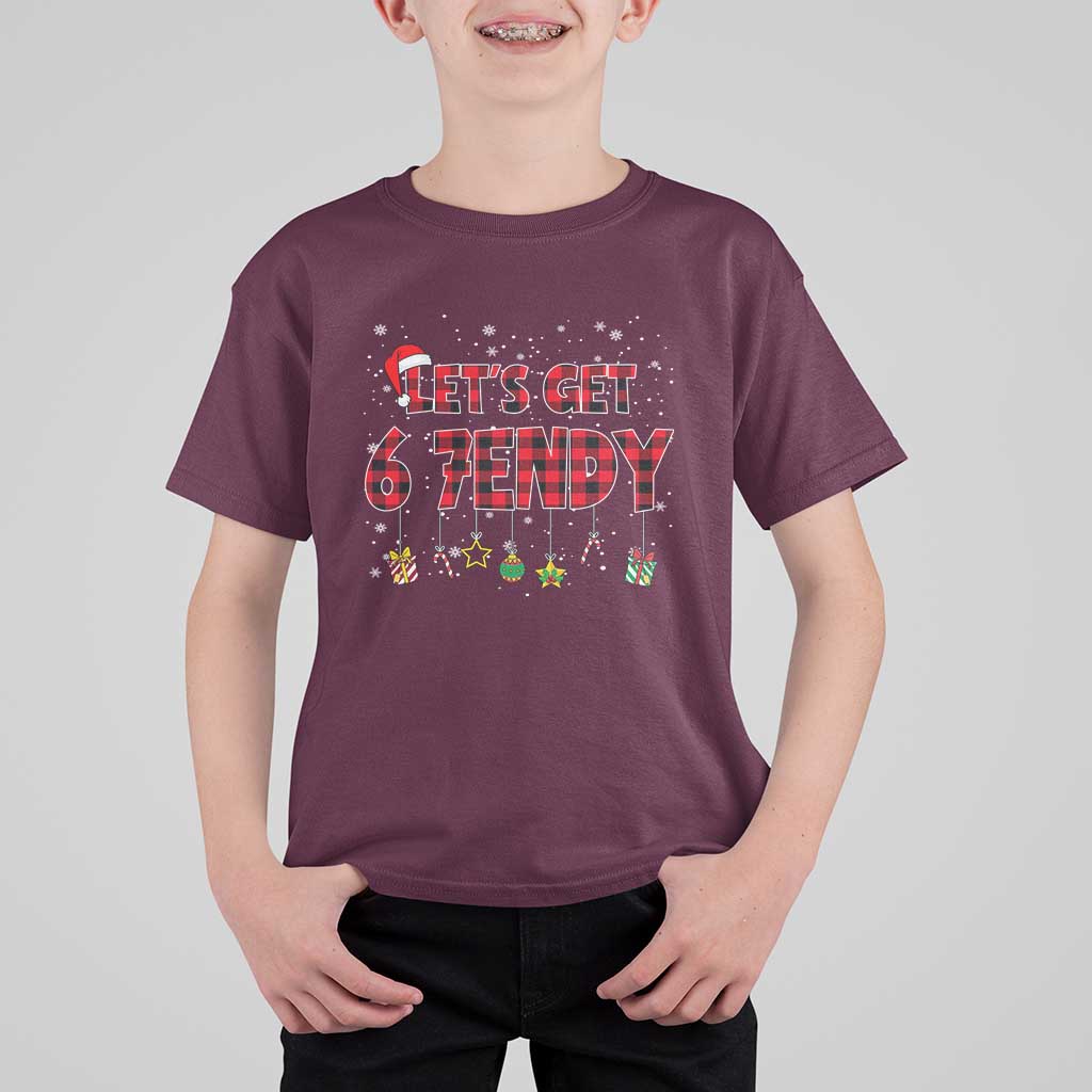 Six Seven Christmas T Shirt For Kid Let's get Sendy 7endy Funny 67 6 7 Meme Gen Alpha Slang - Wonder Print Shop