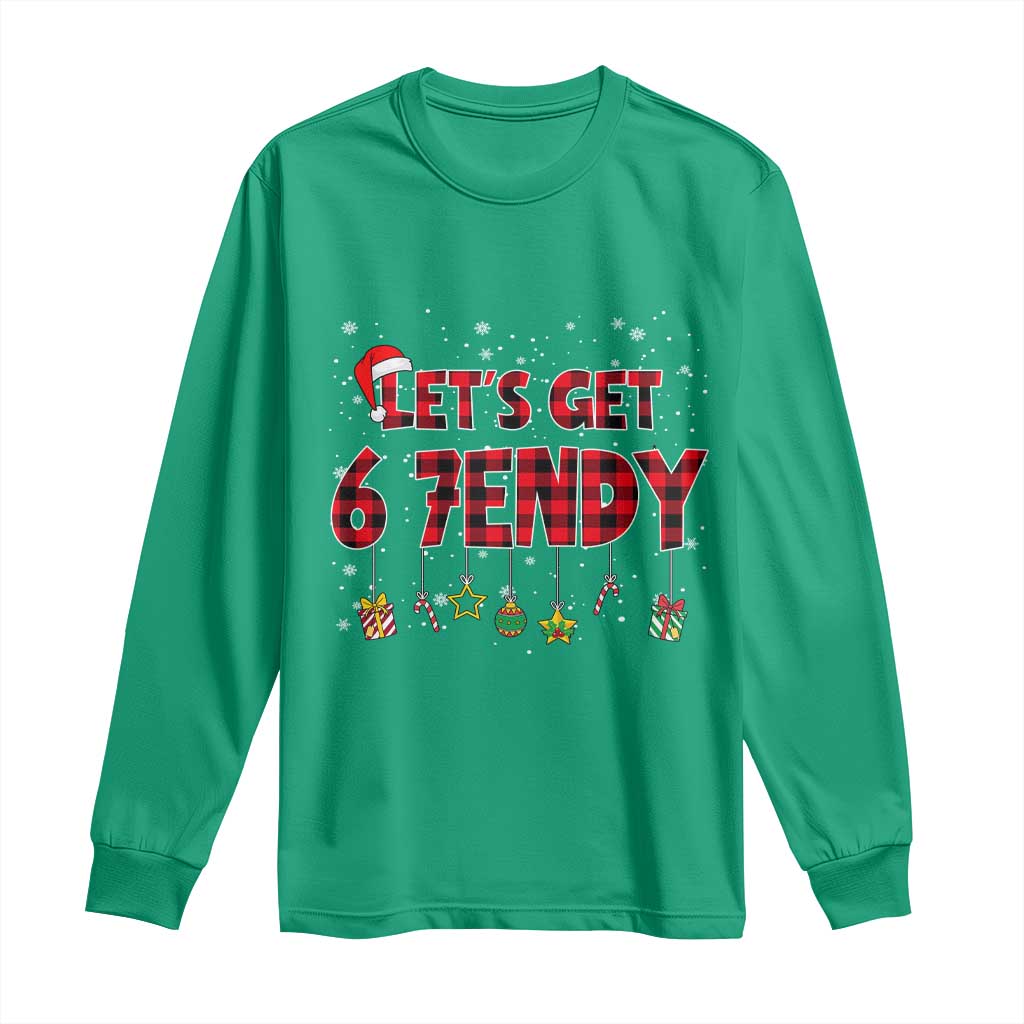 Six Seven Christmas Long Sleeve Shirt Let's get Sendy 7endy Funny 67 6 7 Meme Gen Alpha Slang - Wonder Print Shop
