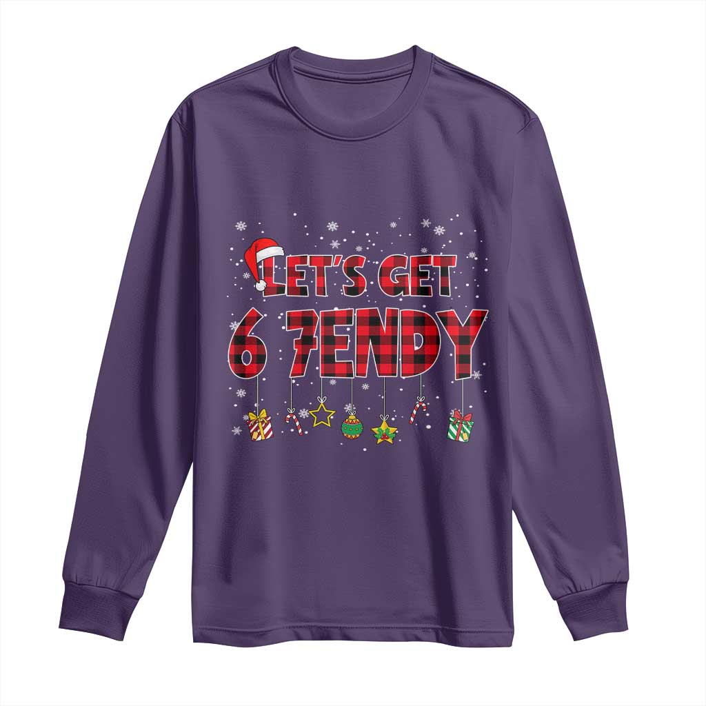 Six Seven Christmas Long Sleeve Shirt Let's get Sendy 7endy Funny 67 6 7 Meme Gen Alpha Slang - Wonder Print Shop