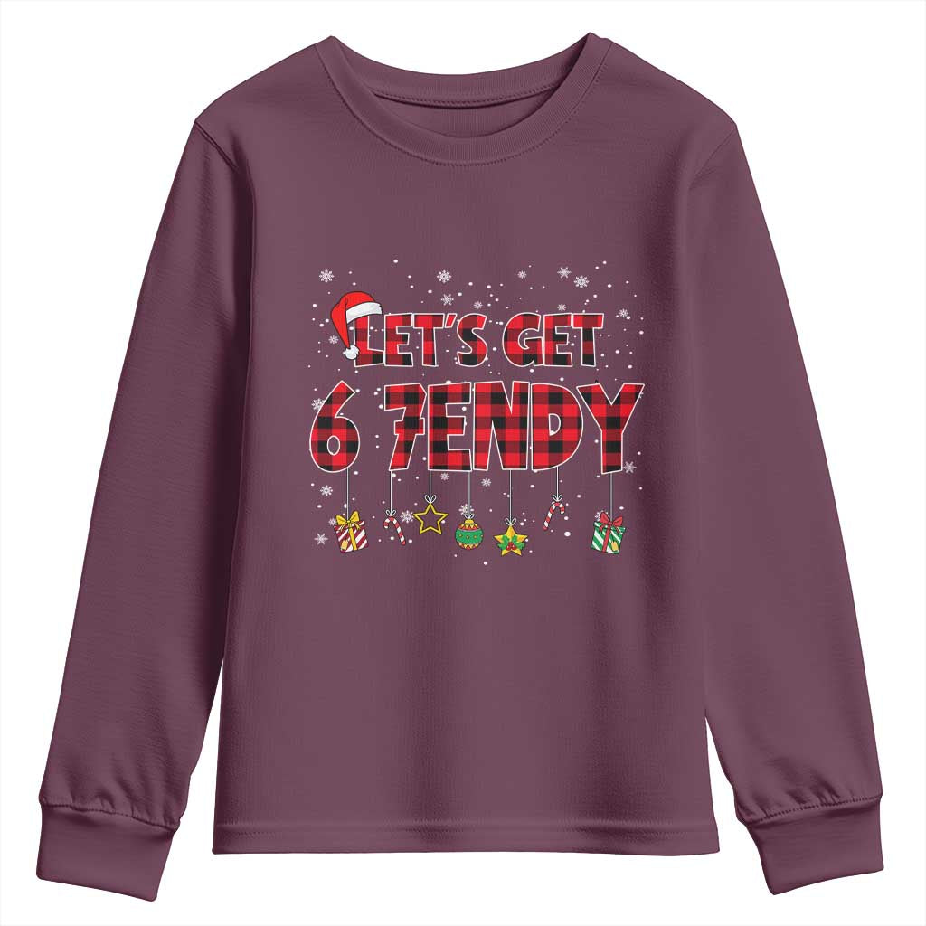 Six Seven Christmas Youth Sweatshirt Let's get Sendy 7endy Funny 67 6 7 Meme Gen Alpha Slang - Wonder Print Shop