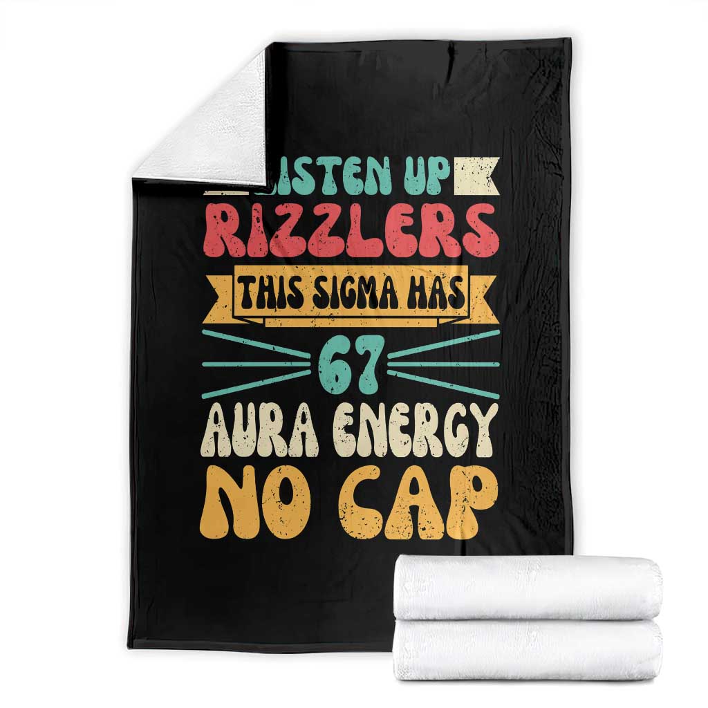 Listen Up Rizzlers This Sigma Has 67 Aura Energy Six Seven Throw Blanket - Wonder Print Shop