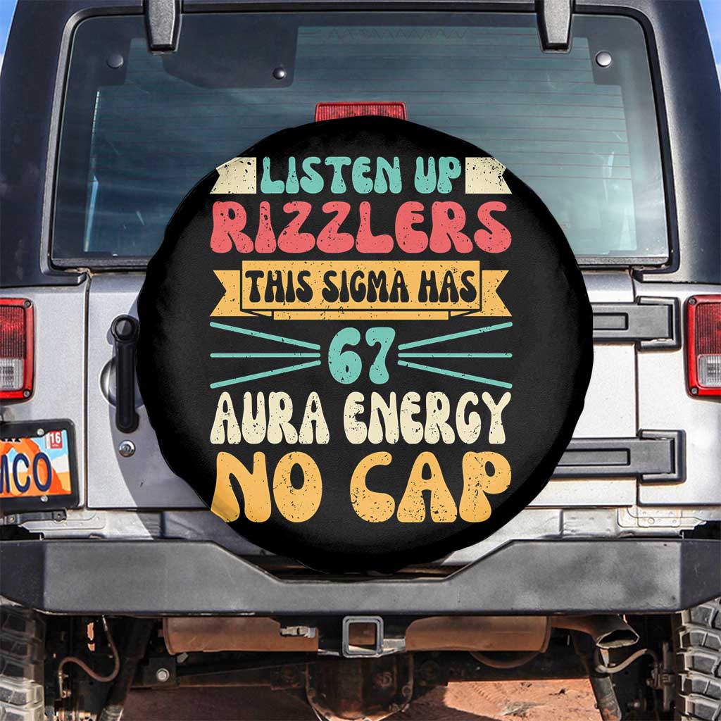 Listen Up Rizzlers This Sigma Has 67 Aura Energy Six Seven Spare Tire Cover - Wonder Print Shop