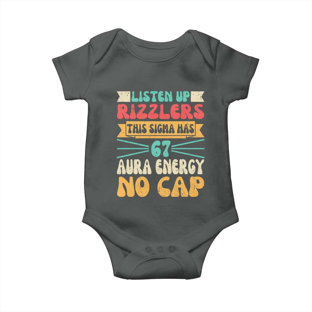 Listen Up Rizzlers This Sigma Has 67 Aura Energy Six Seven Baby Onesie - Wonder Print Shop