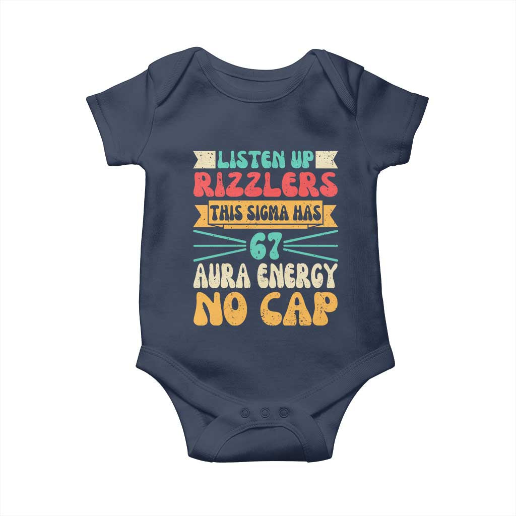 Listen Up Rizzlers This Sigma Has 67 Aura Energy Six Seven Baby Onesie - Wonder Print Shop
