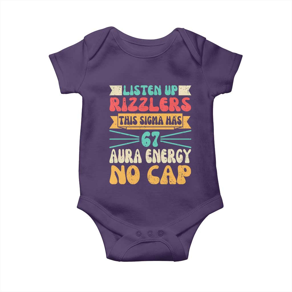 Listen Up Rizzlers This Sigma Has 67 Aura Energy Six Seven Baby Onesie - Wonder Print Shop