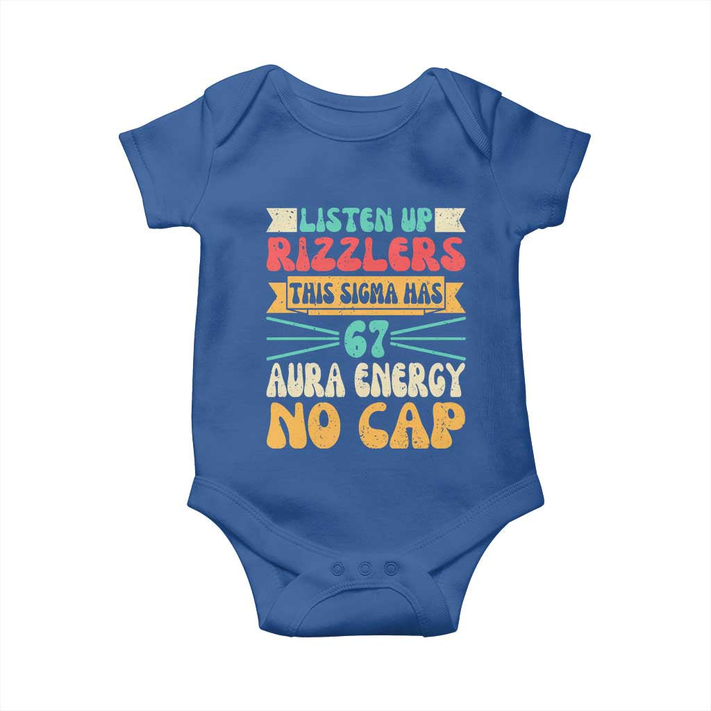 Listen Up Rizzlers This Sigma Has 67 Aura Energy Six Seven Baby Onesie - Wonder Print Shop