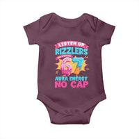 Listen Up Rizzlers This Sigma Has 67 Aura Energy Six Seven Baby Onesie Baseball Drip Number 67 - Wonder Print Shop