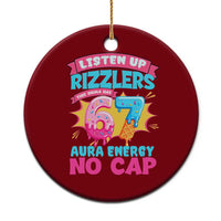 Listen Up Rizzlers This Sigma Has 67 Aura Energy Six Seven Ceramic Ornament Baseball Drip Number 67 - Wonder Print Shop