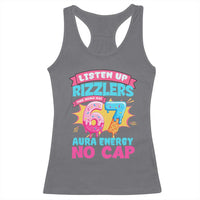 Listen Up Rizzlers This Sigma Has 67 Aura Energy Six Seven Racerback Tank Top Baseball Drip Number 67 - Wonder Print Shop