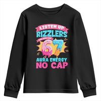 Listen Up Rizzlers This Sigma Has 67 Aura Energy Six Seven Youth Sweatshirt Baseball Drip Number 67 - Wonder Print Shop