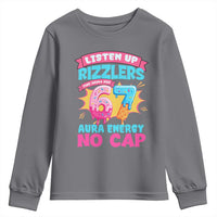 Listen Up Rizzlers This Sigma Has 67 Aura Energy Six Seven Youth Sweatshirt Baseball Drip Number 67 - Wonder Print Shop