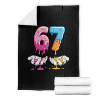 Funny 67 Six Seven Ice Cream Drip Throw Blanket Cool Meme 6 7 Funny Number Couple Matching Costume - Wonder Print Shop