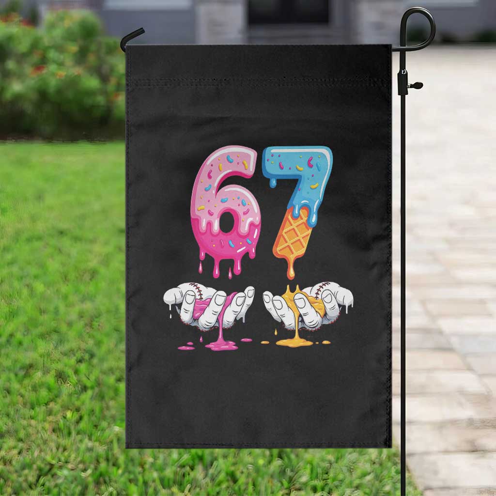 Funny 67 Six Seven Ice Cream Drip Garden Flag Cool Meme 6 7 Funny Number Couple Matching Costume - Wonder Print Shop
