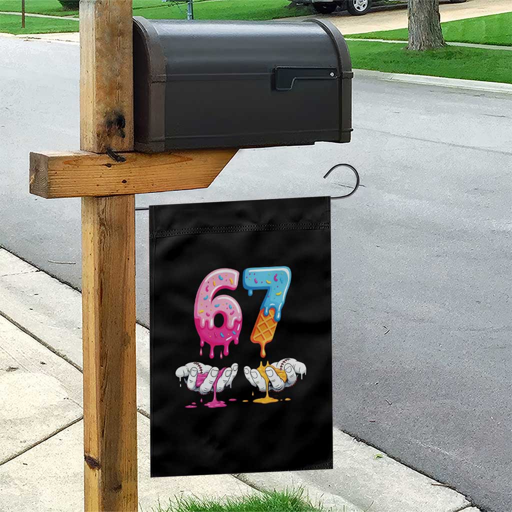 Funny 67 Six Seven Ice Cream Drip Garden Flag Cool Meme 6 7 Funny Number Couple Matching Costume - Wonder Print Shop