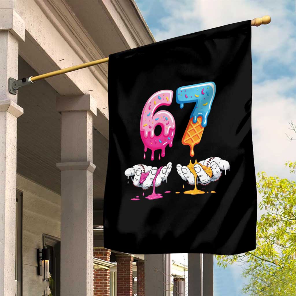 Funny 67 Six Seven Ice Cream Drip Garden Flag Cool Meme 6 7 Funny Number Couple Matching Costume - Wonder Print Shop