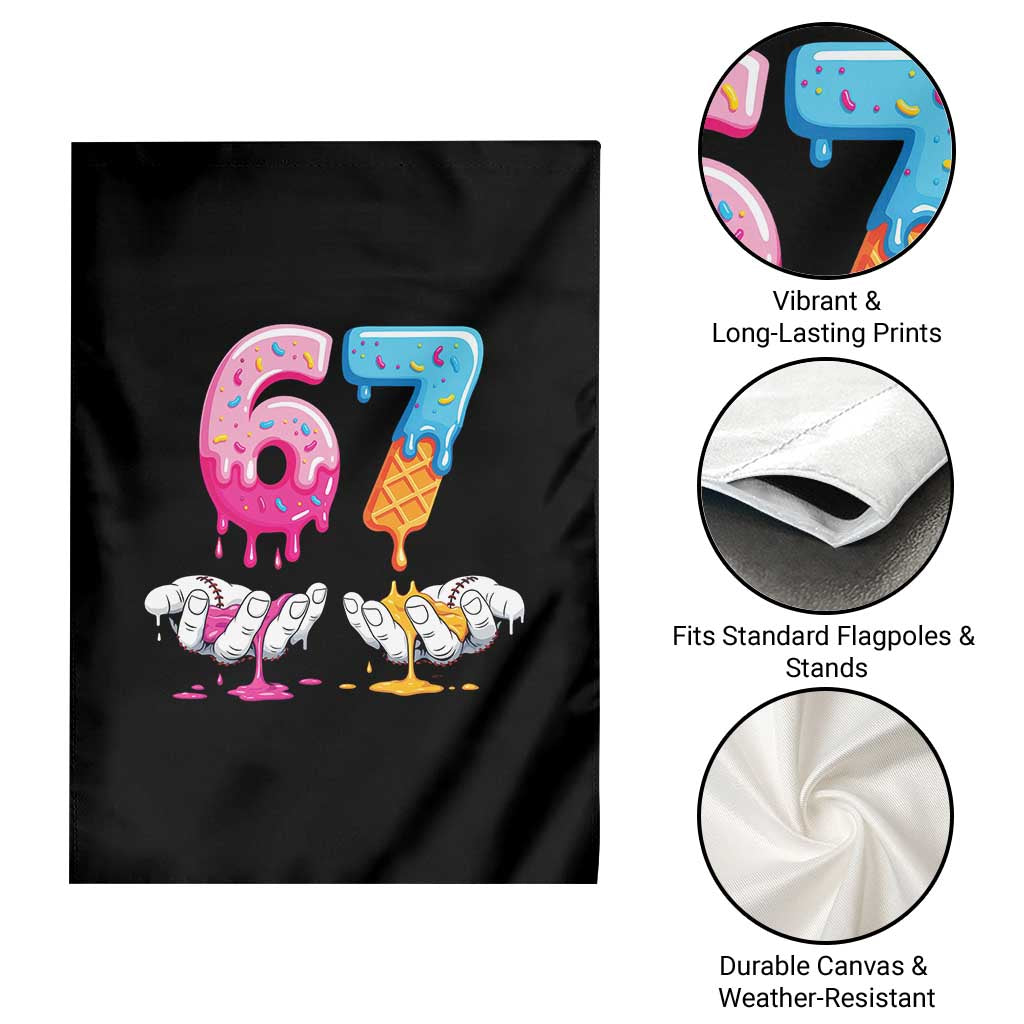 Funny 67 Six Seven Ice Cream Drip Garden Flag Cool Meme 6 7 Funny Number Couple Matching Costume - Wonder Print Shop