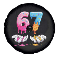Funny 67 Six Seven Ice Cream Drip Spare Tire Cover Cool Meme 6 7 Funny Number Couple Matching Costume - Wonder Print Shop