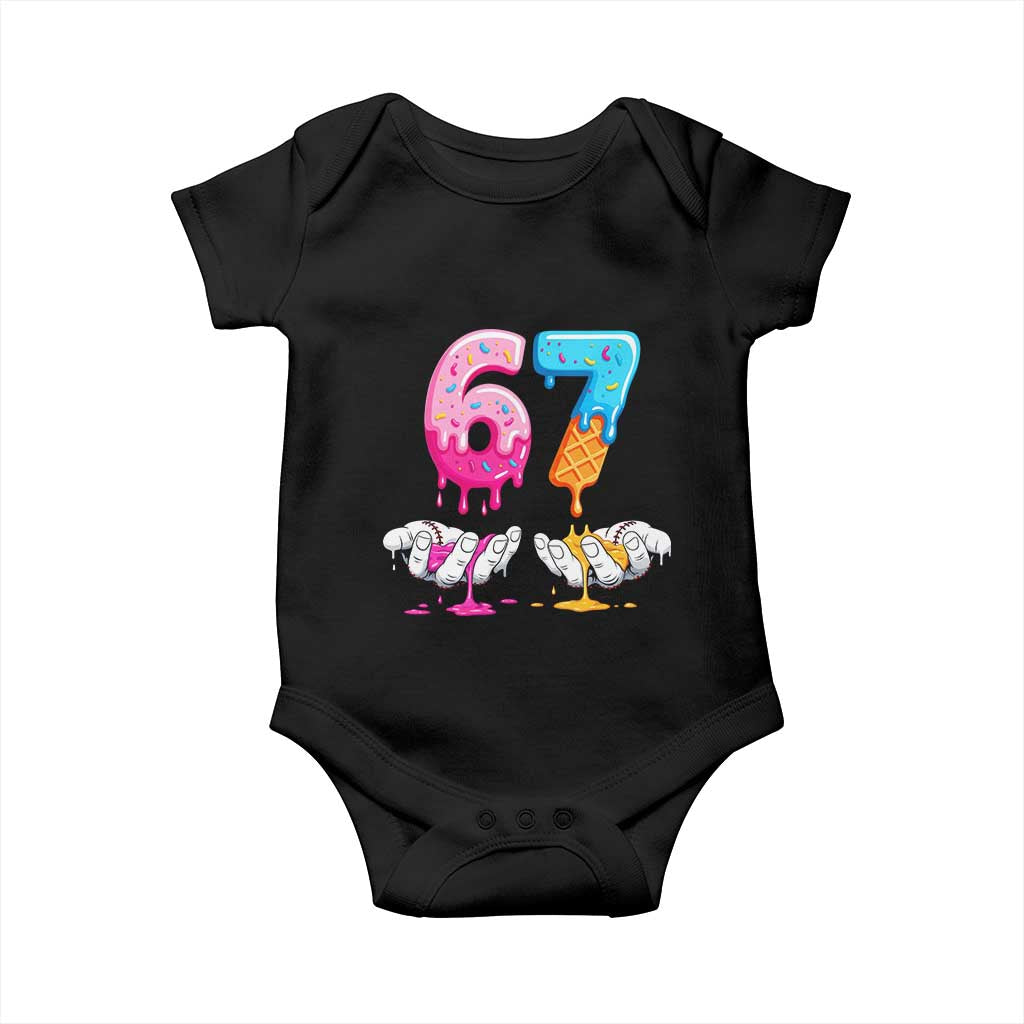 Funny 67 Six Seven Ice Cream Drip Baby Onesie Cool Meme 6 7 Funny Number Couple Matching Costume - Wonder Print Shop
