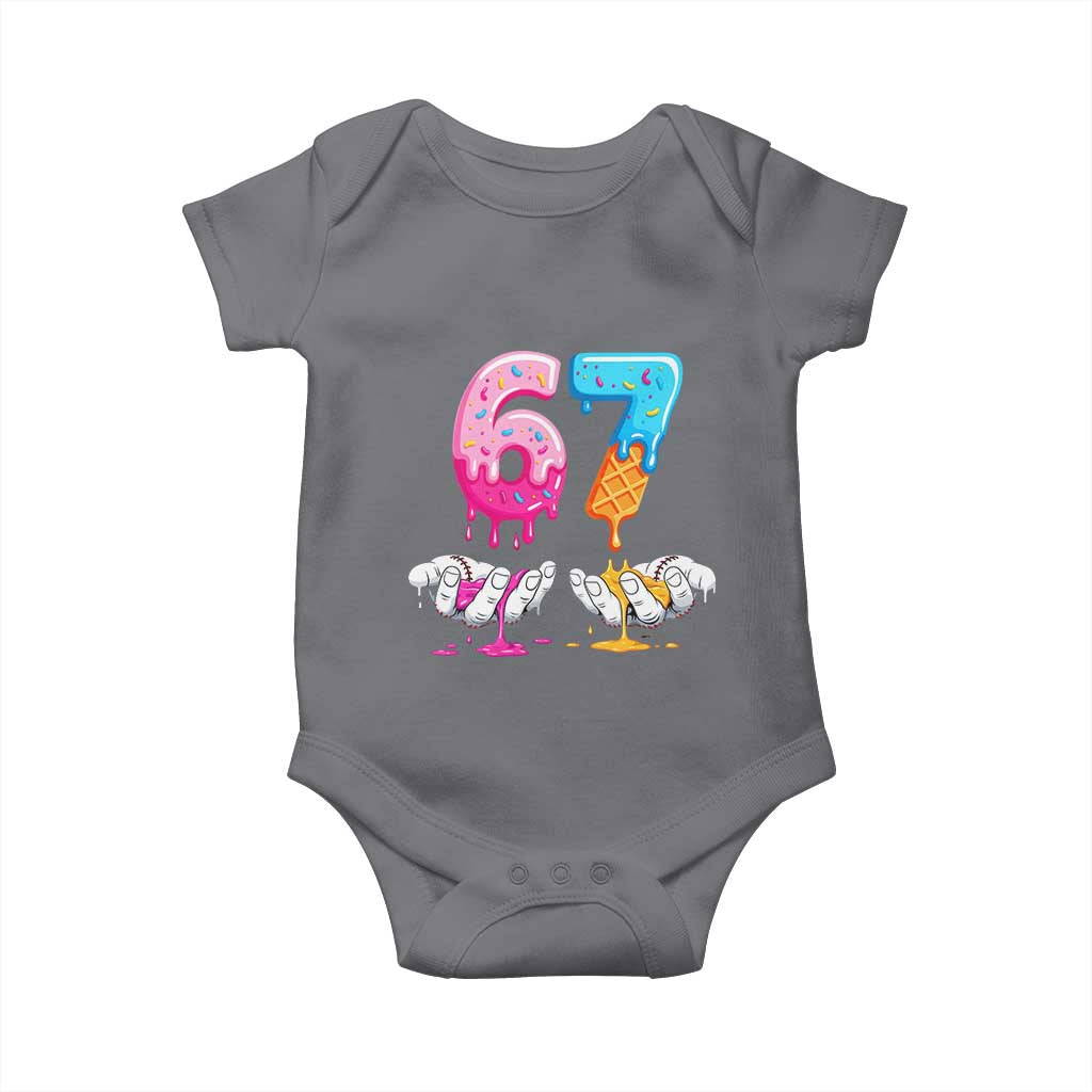 Funny 67 Six Seven Ice Cream Drip Baby Onesie Cool Meme 6 7 Funny Number Couple Matching Costume - Wonder Print Shop