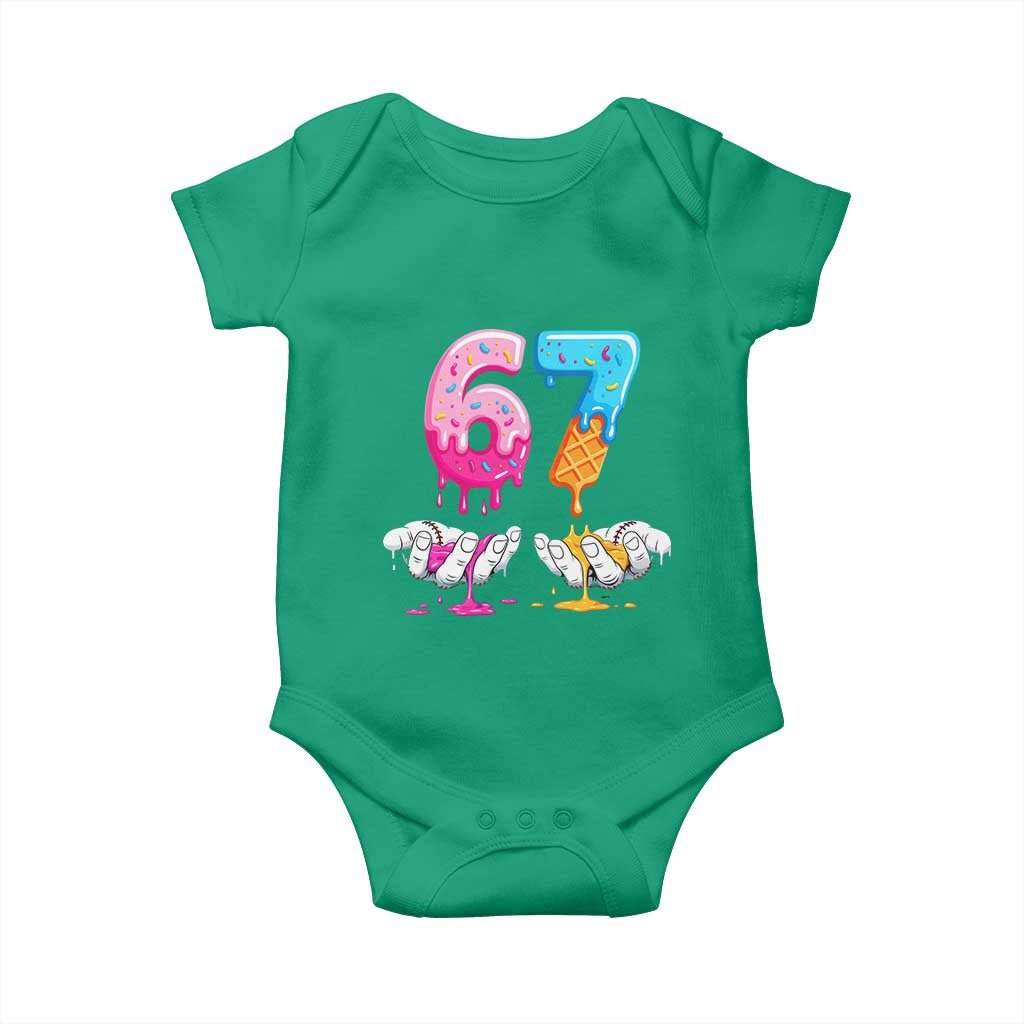 Funny 67 Six Seven Ice Cream Drip Baby Onesie Cool Meme 6 7 Funny Number Couple Matching Costume - Wonder Print Shop