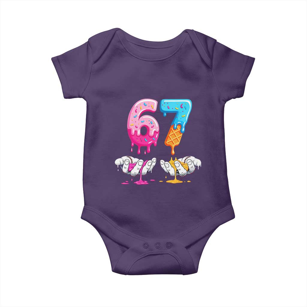 Funny 67 Six Seven Ice Cream Drip Baby Onesie Cool Meme 6 7 Funny Number Couple Matching Costume - Wonder Print Shop
