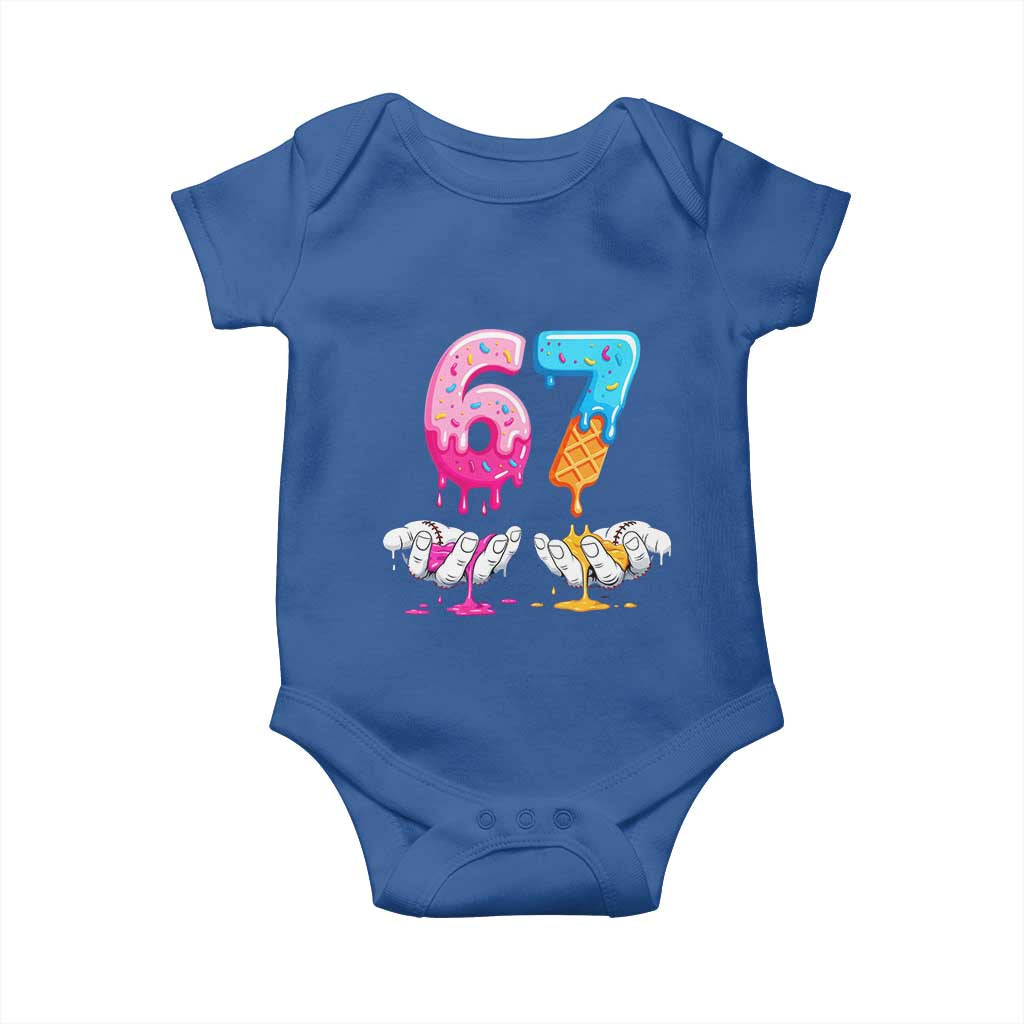 Funny 67 Six Seven Ice Cream Drip Baby Onesie Cool Meme 6 7 Funny Number Couple Matching Costume - Wonder Print Shop