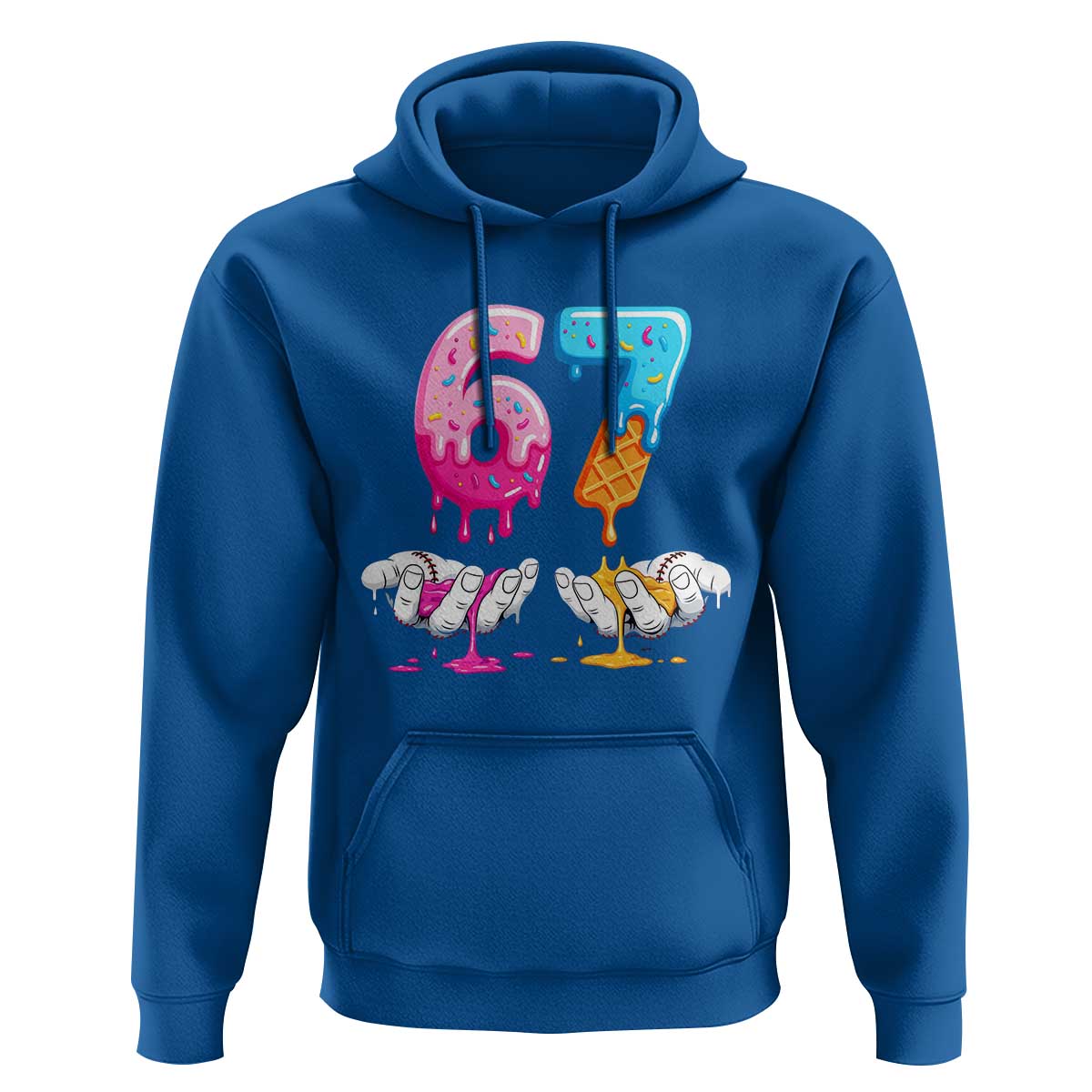 Funny 67 Six Seven Ice Cream Drip Hoodie Cool Meme 6 7 Funny Number Couple Matching Costume - Wonder Print Shop