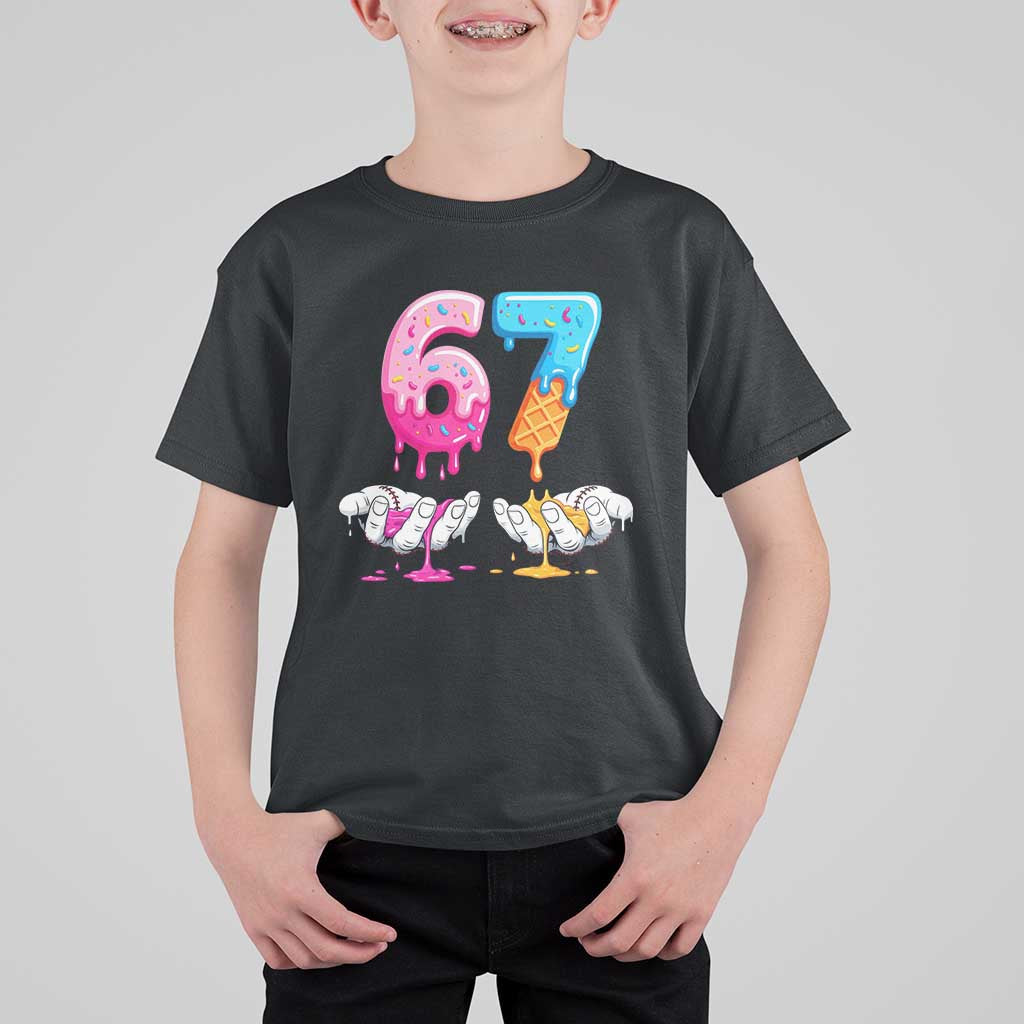 Funny 67 Six Seven Ice Cream Drip T Shirt For Kid Cool Meme 6 7 Funny Number Couple Matching Costume - Wonder Print Shop